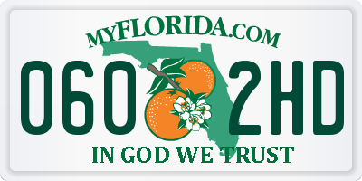 FL license plate 0602HD
