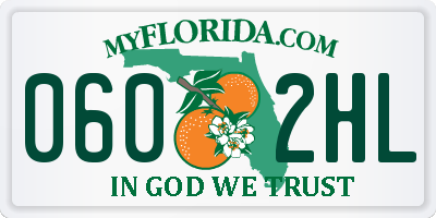 FL license plate 0602HL