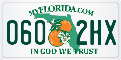 FL license plate 0602HX