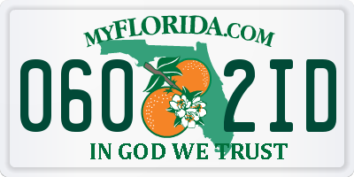 FL license plate 0602ID