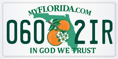 FL license plate 0602IR