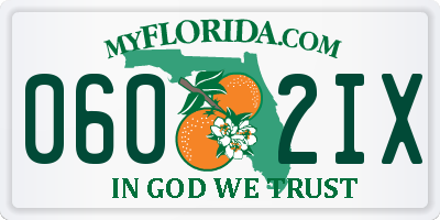 FL license plate 0602IX