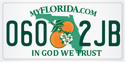 FL license plate 0602JB