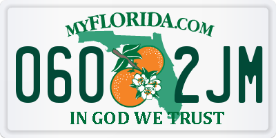FL license plate 0602JM