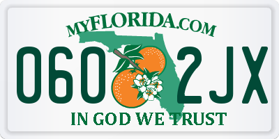 FL license plate 0602JX