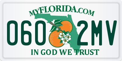 FL license plate 0602MV