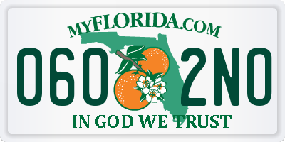 FL license plate 0602NO