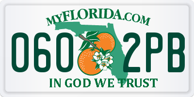 FL license plate 0602PB