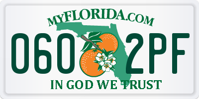 FL license plate 0602PF