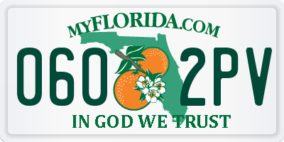 FL license plate 0602PV