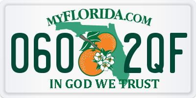 FL license plate 0602QF