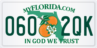 FL license plate 0602QK