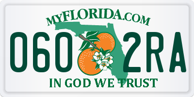 FL license plate 0602RA