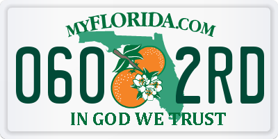 FL license plate 0602RD