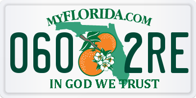 FL license plate 0602RE