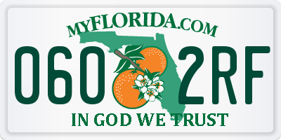 FL license plate 0602RF