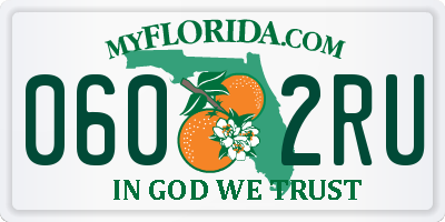 FL license plate 0602RU