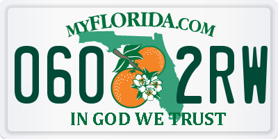 FL license plate 0602RW