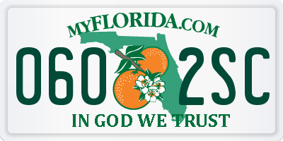 FL license plate 0602SC