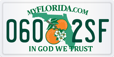 FL license plate 0602SF
