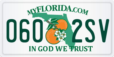 FL license plate 0602SV