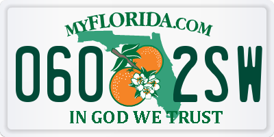 FL license plate 0602SW