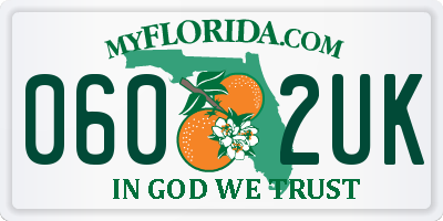 FL license plate 0602UK