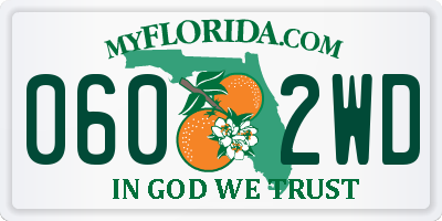 FL license plate 0602WD