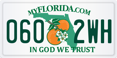 FL license plate 0602WH