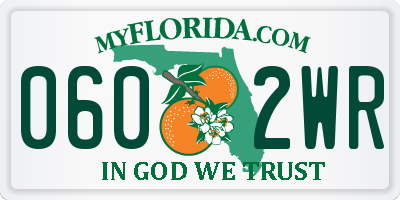 FL license plate 0602WR