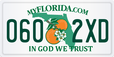 FL license plate 0602XD