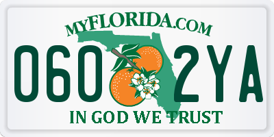 FL license plate 0602YA