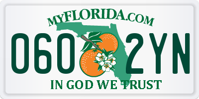 FL license plate 0602YN
