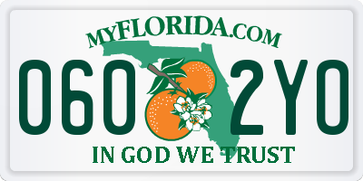 FL license plate 0602YO