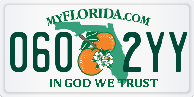 FL license plate 0602YY
