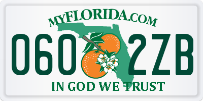 FL license plate 0602ZB