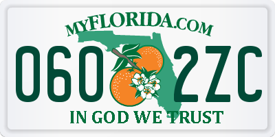 FL license plate 0602ZC