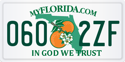FL license plate 0602ZF