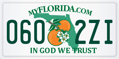 FL license plate 0602ZI