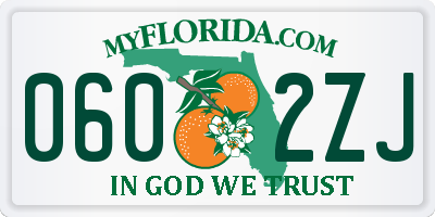 FL license plate 0602ZJ