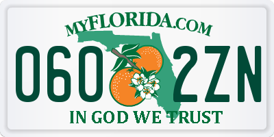 FL license plate 0602ZN