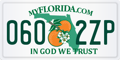 FL license plate 0602ZP