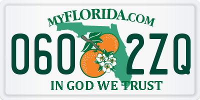 FL license plate 0602ZQ