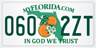 FL license plate 0602ZT