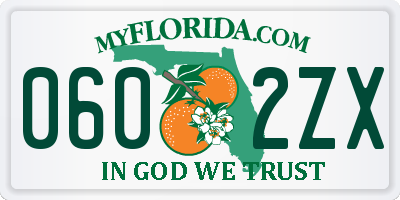 FL license plate 0602ZX