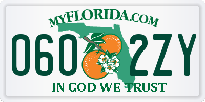 FL license plate 0602ZY