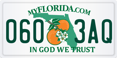 FL license plate 0603AQ