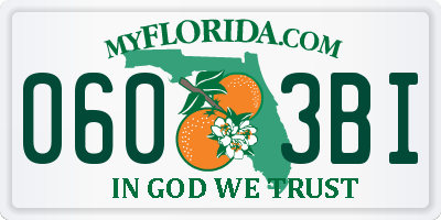 FL license plate 0603BI