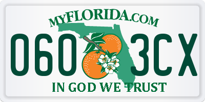 FL license plate 0603CX