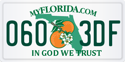 FL license plate 0603DF